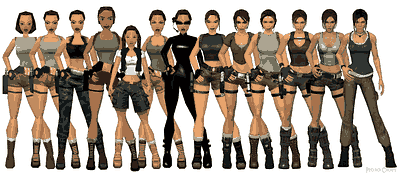 Evolution of Lara Croft models