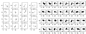 Some randomly initialized spheres (left), and then converged and compared to the target views (right).