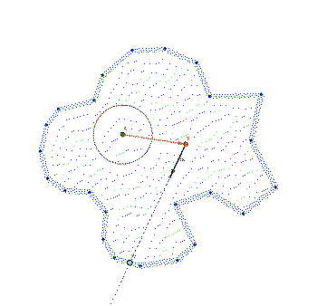 A probe at location A captures the scene all around it - we want to be able to approximate the intersection of any ray from a new location B using the data baked at A